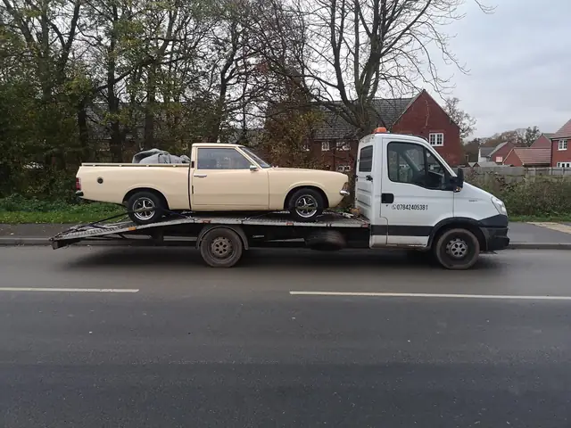 Classic pickup on the white truck